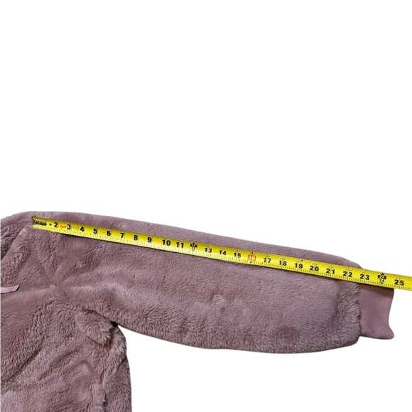 Athleta Ritual Jacket Women’s M Mauve Hooded Faux Fur Full Zip Winter Coat - Picture 7 of 11